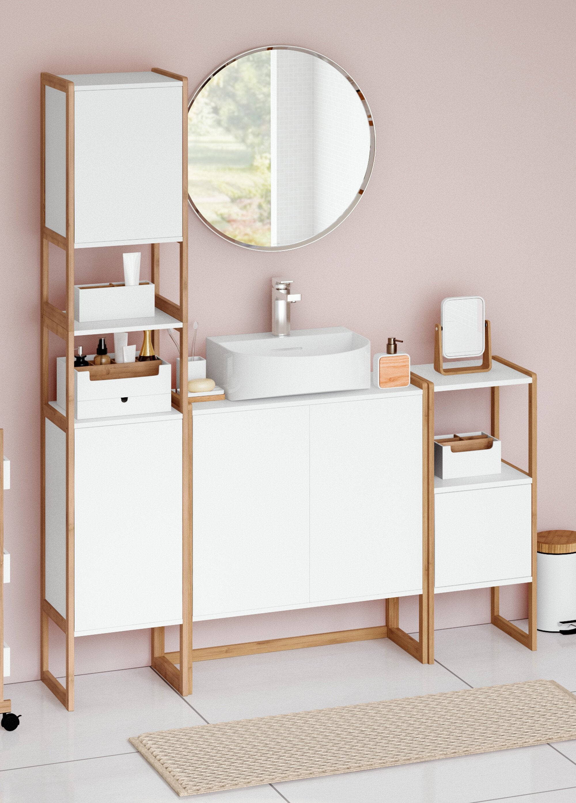 Miroir_grossissant_avec_pied_bambou_Blanc_et_bambou_SF1_slim