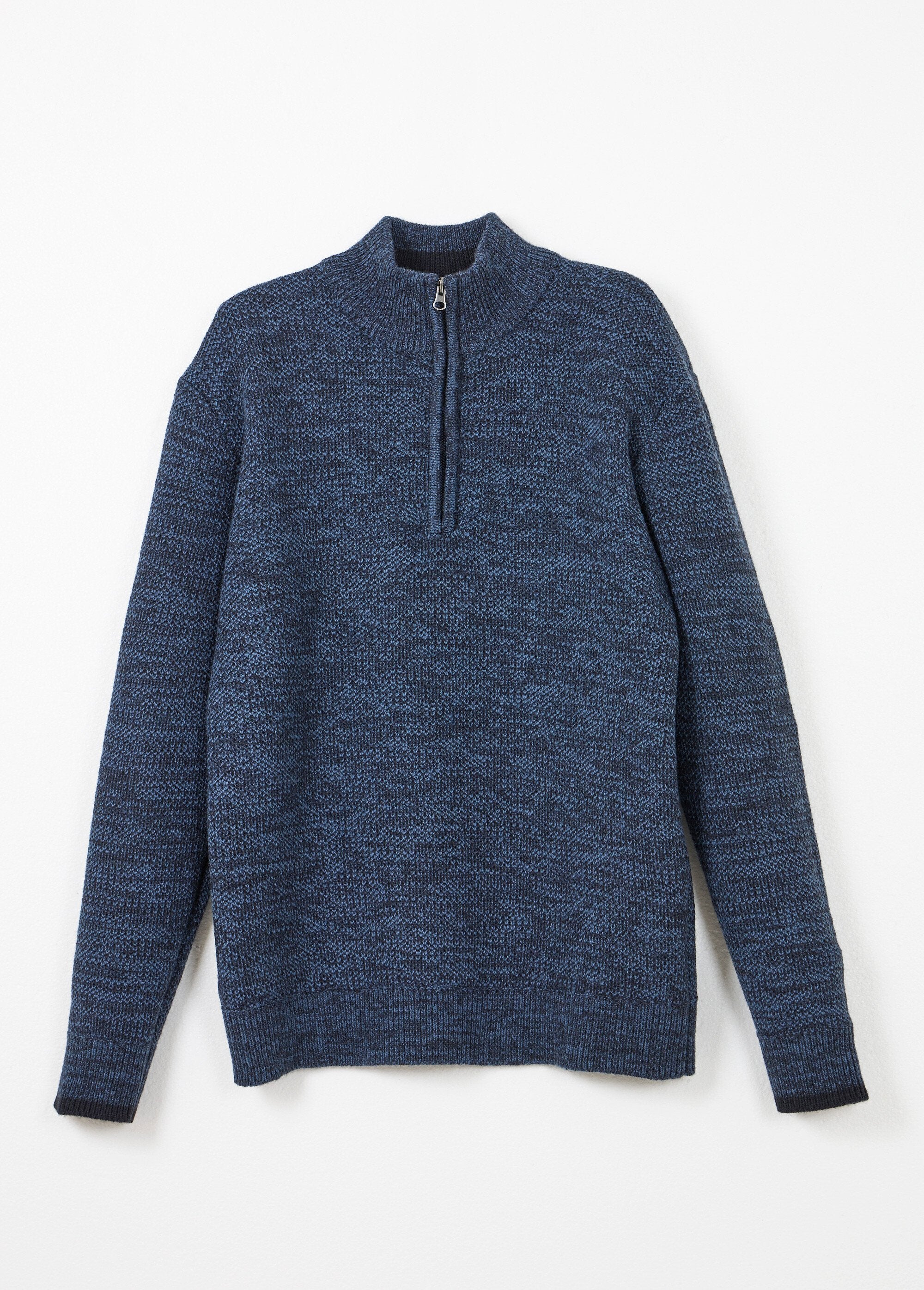 High-neck_zipped_sweater_in_heathered_wool_knit_Blue_AP1_slim