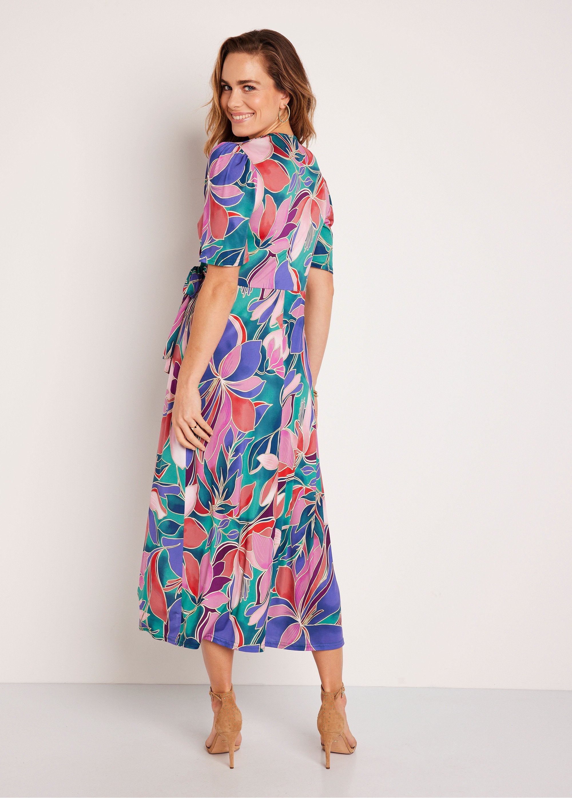 Long_floral_wrap_dress_with_short_sleeves_Pink_and_green_DO1_slim