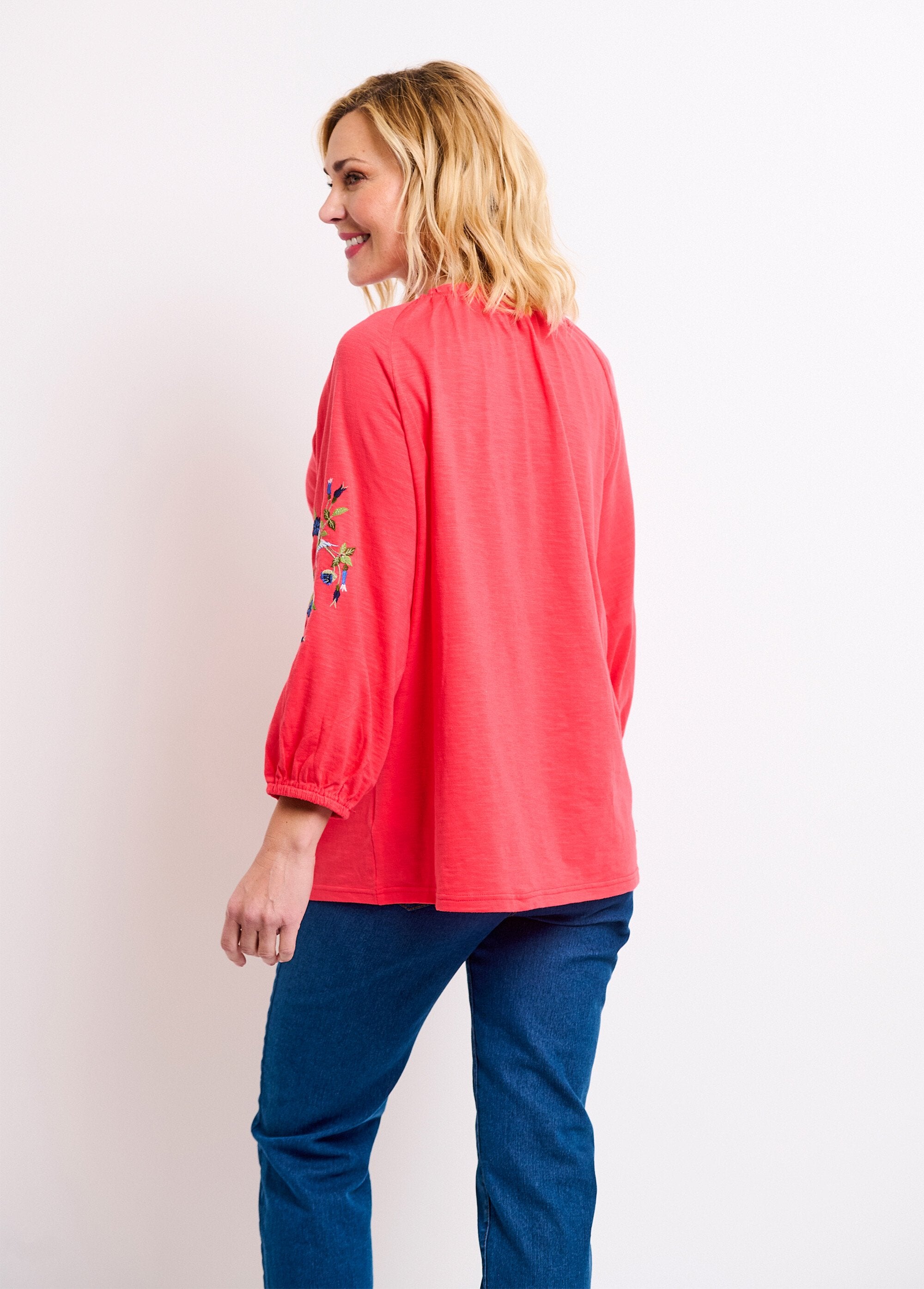 Long_embroidered_t-shirt_with_3/4_sleeves_Capucine_DO1_slim