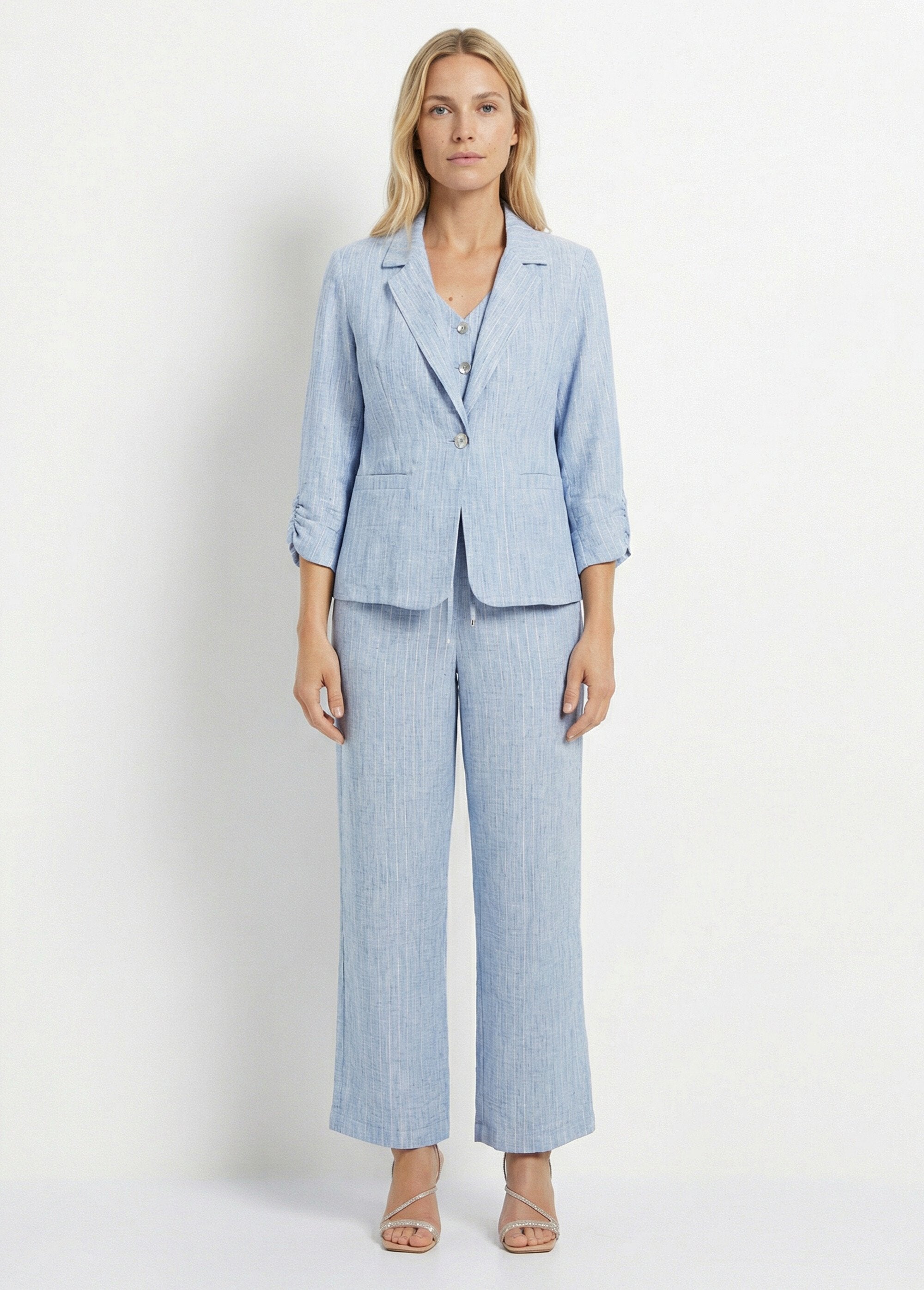 Veste_tailleur_rayée,_aspect_irrégulier_Bleu_SF1_slim