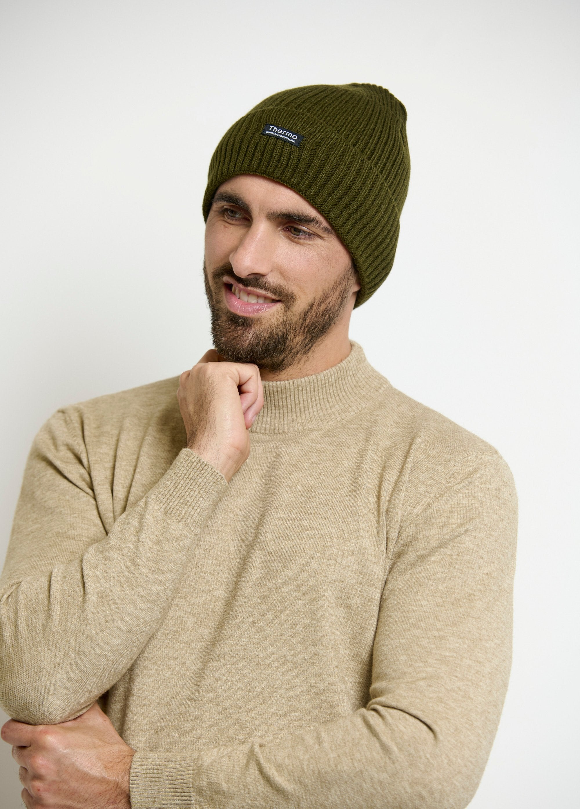 Fleece-lined_knit_hat_with_lapels_Kaki_FA1_slim