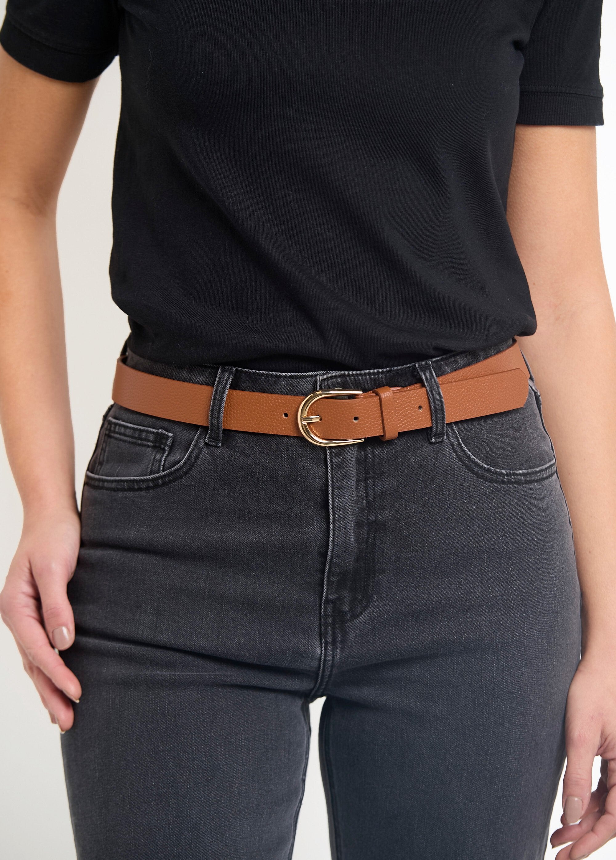 Ceinture_imitation_cuir_boucle_métal_Camel_FA1_slim