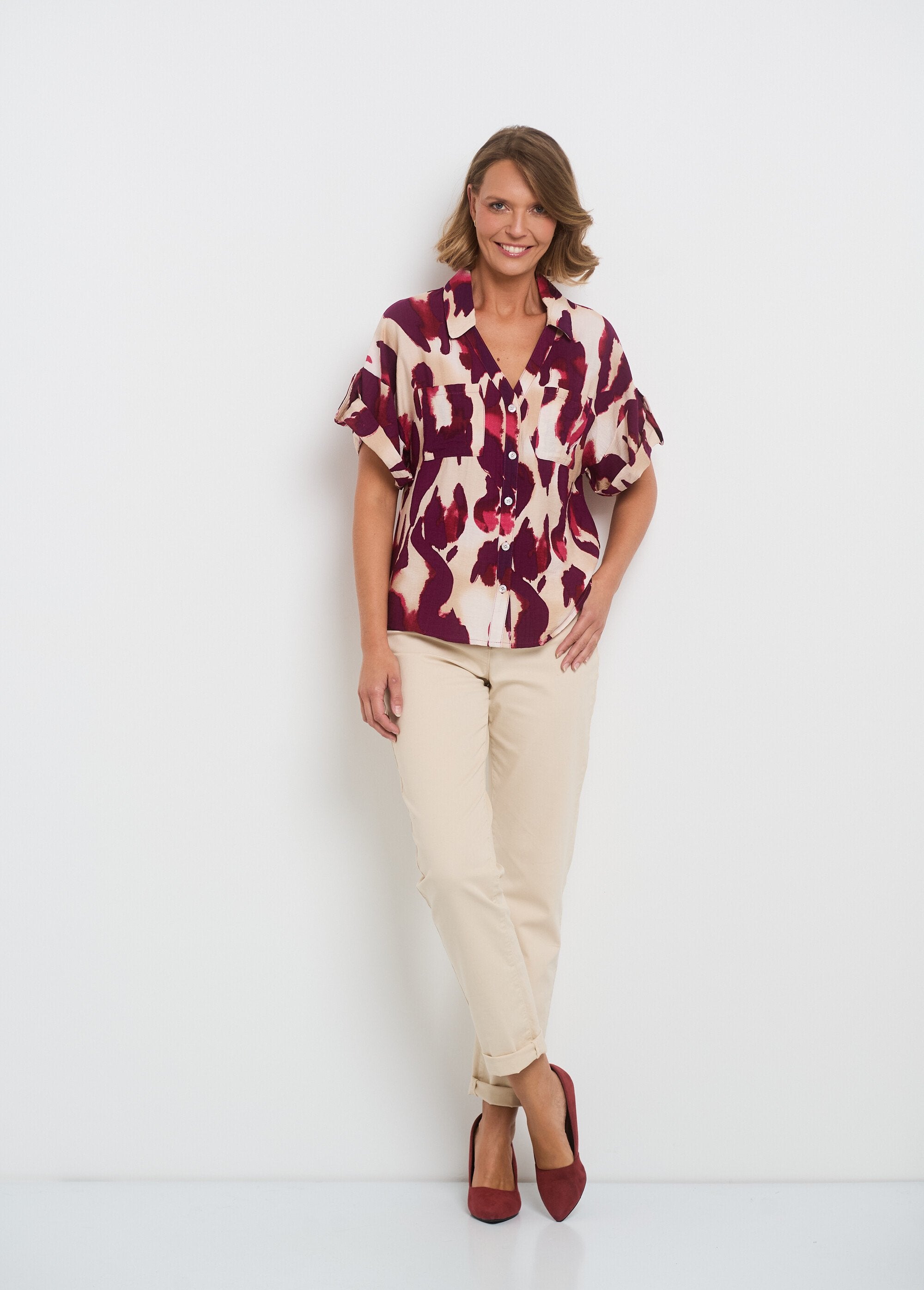 Fancy_short_sleeve_blouse_Plum_print_SF1_slim