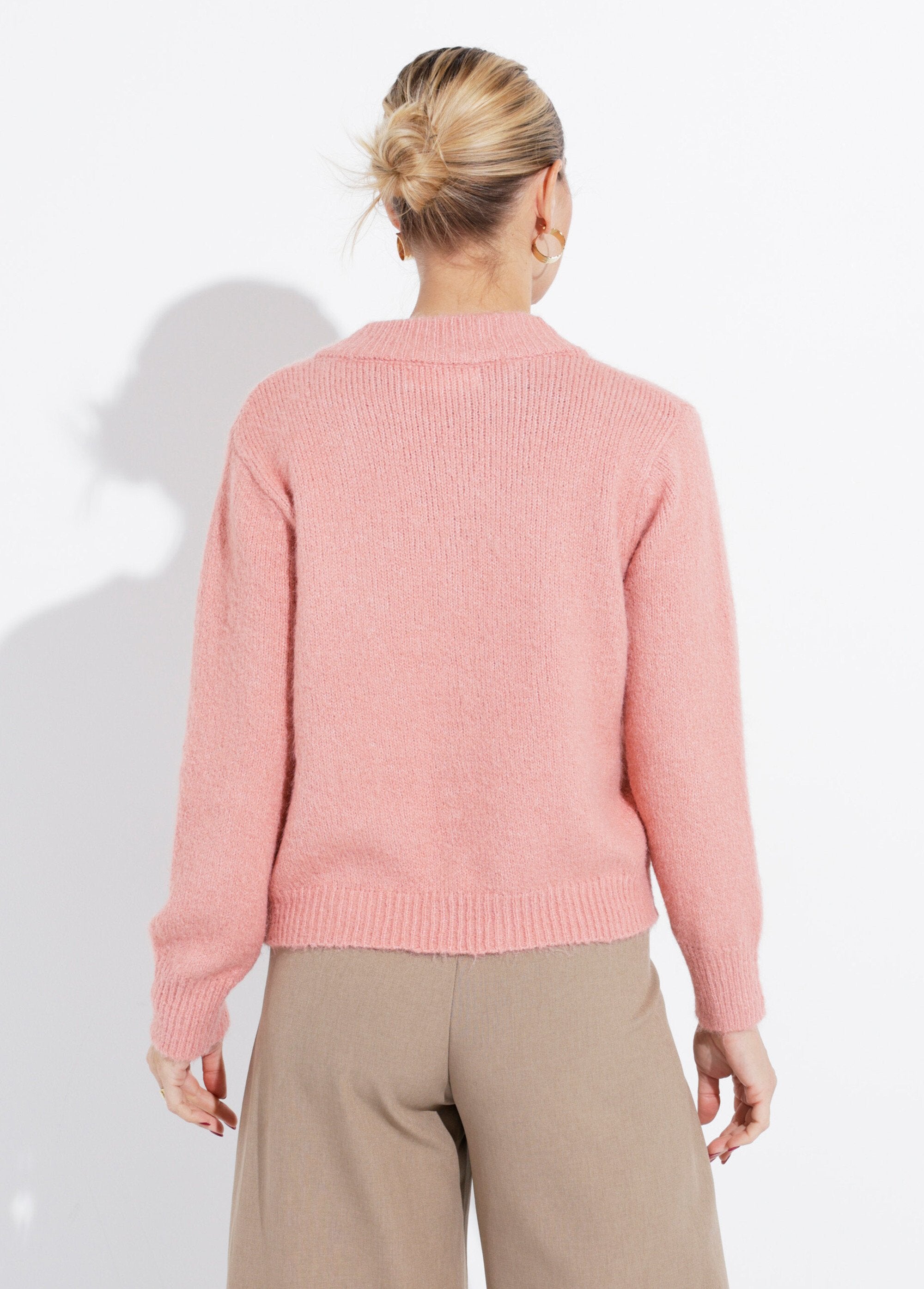 Gilet_en_maille_col_rond_fantaisie_Rose_DO1_slim