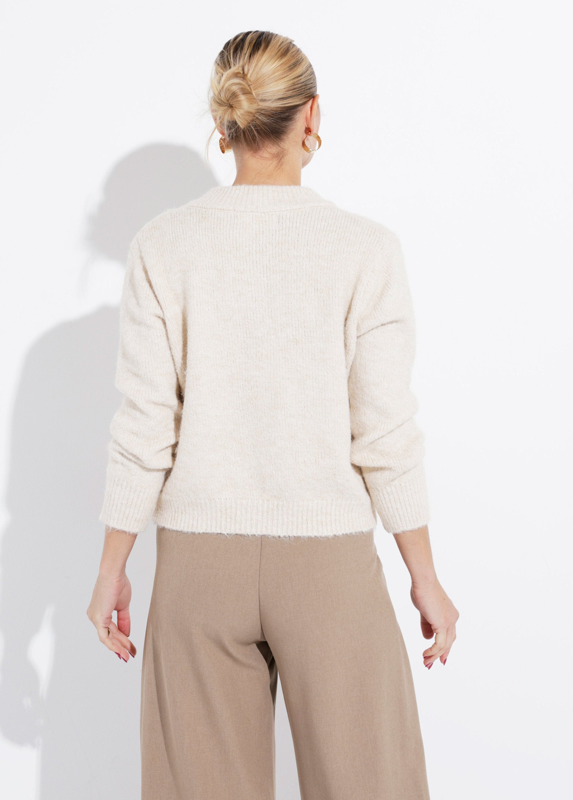 Gilet_en_maille_col_rond_fantaisie_Beige_DO1_slim