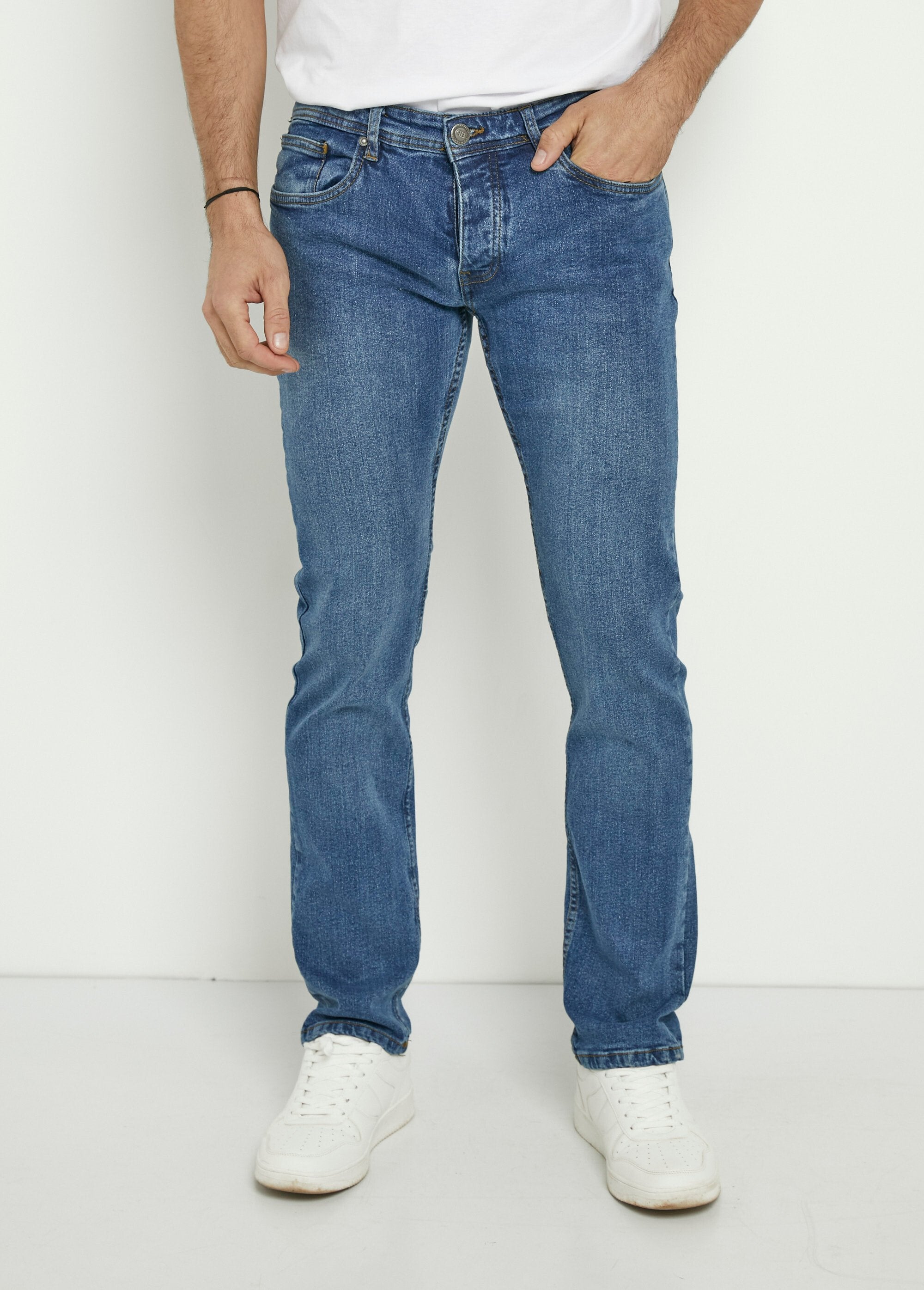 5-pocket_straight-cut,_stretchy_jeans_Blue_stone_FA1_slim