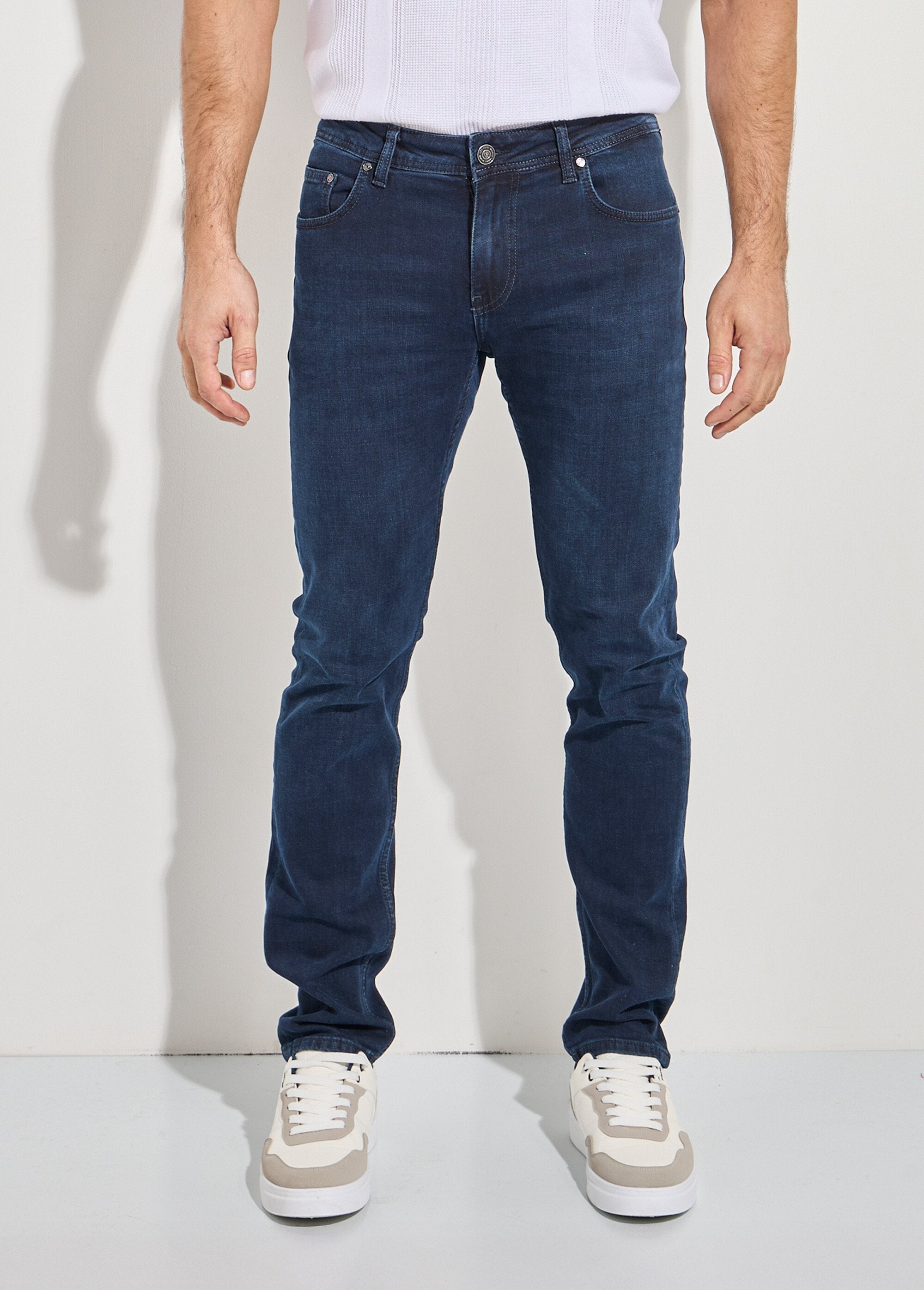 Straight_5-pocket_stretch_denim_jeans_Marine_FA1_slim