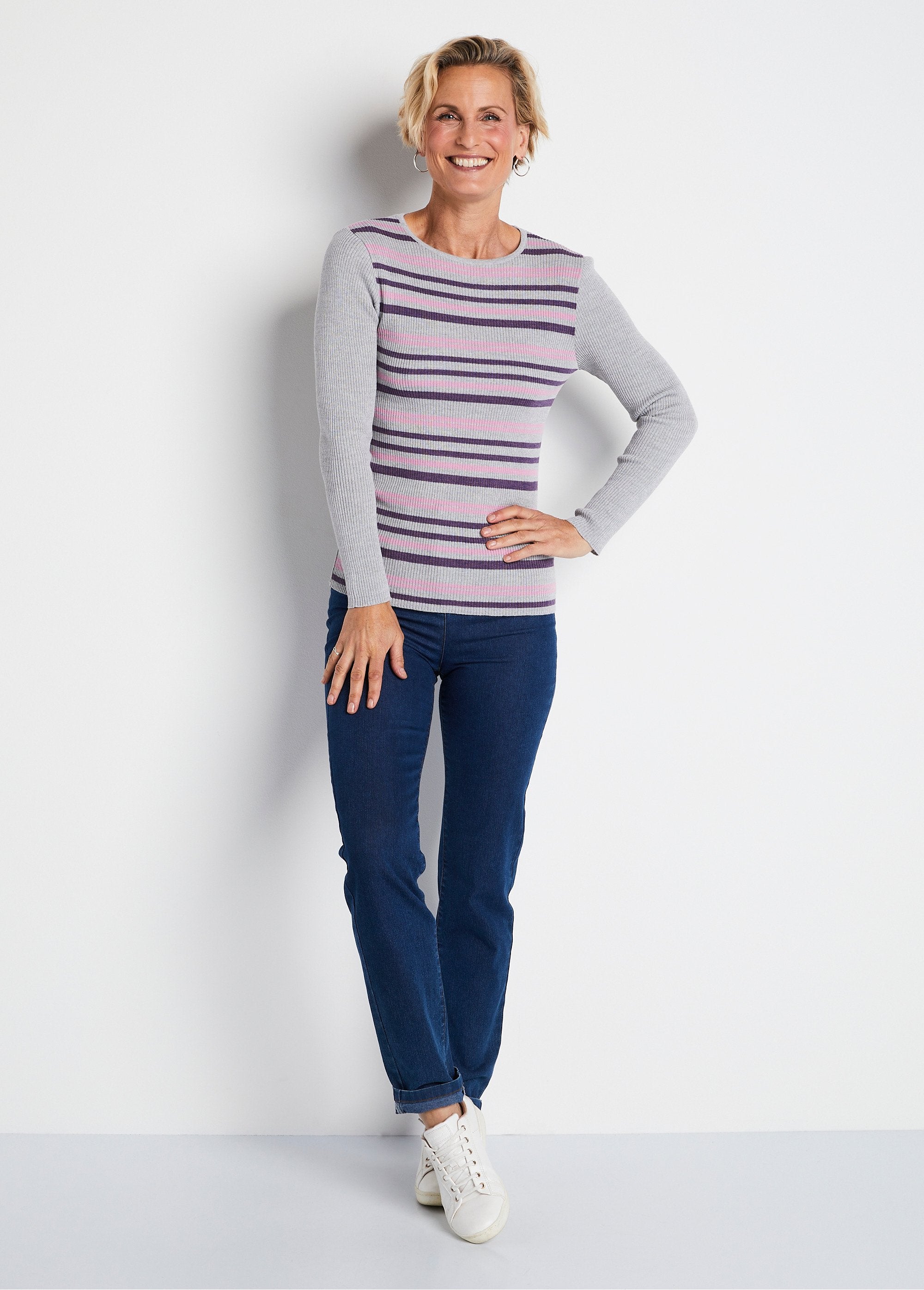 Warm_round_neck_merino_wool_sweater_Silver_and_plum_stripes_SF1_slim