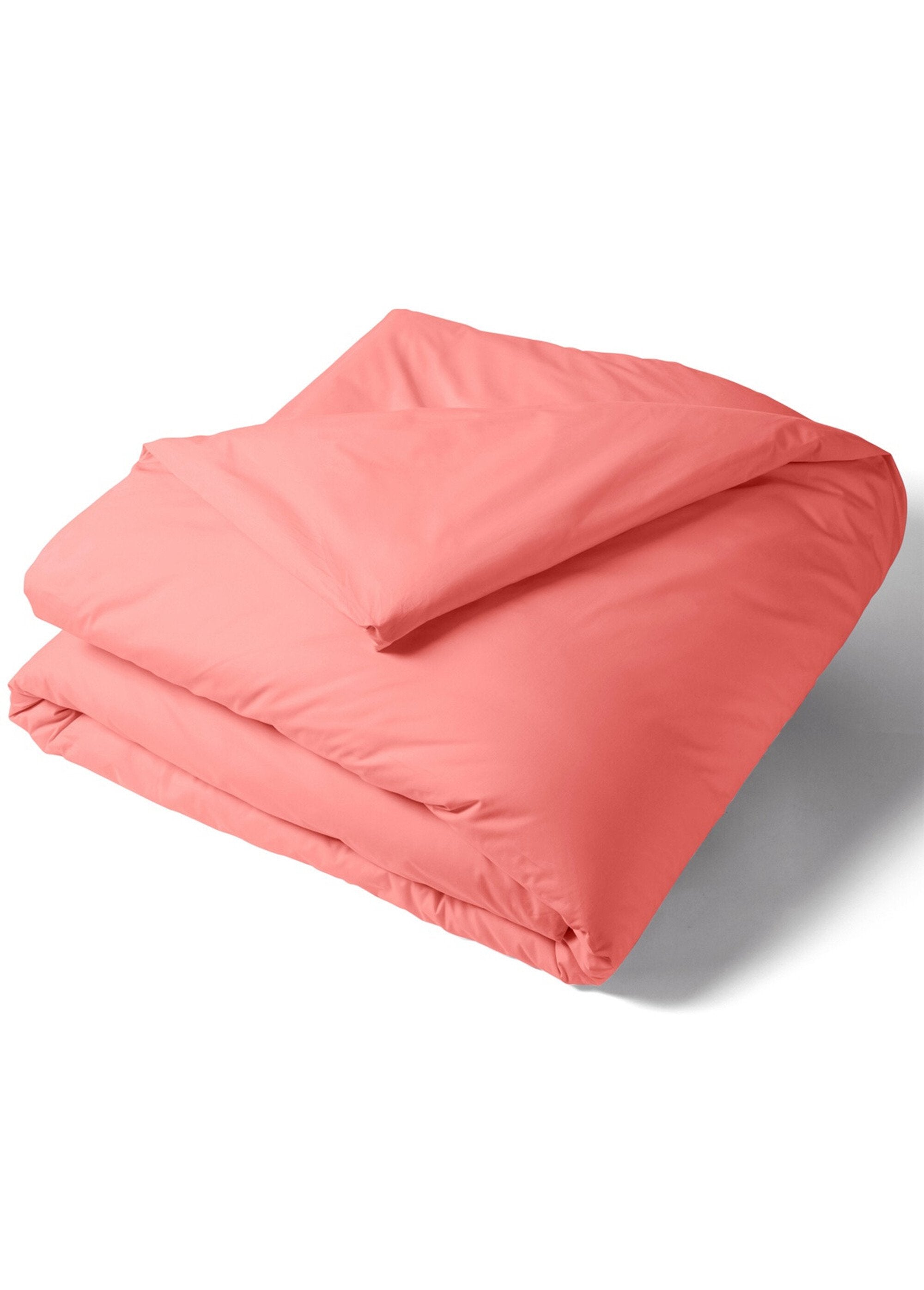 REPOS_cotton_percale_duvet_cover_Coral_orange_FA1_slim