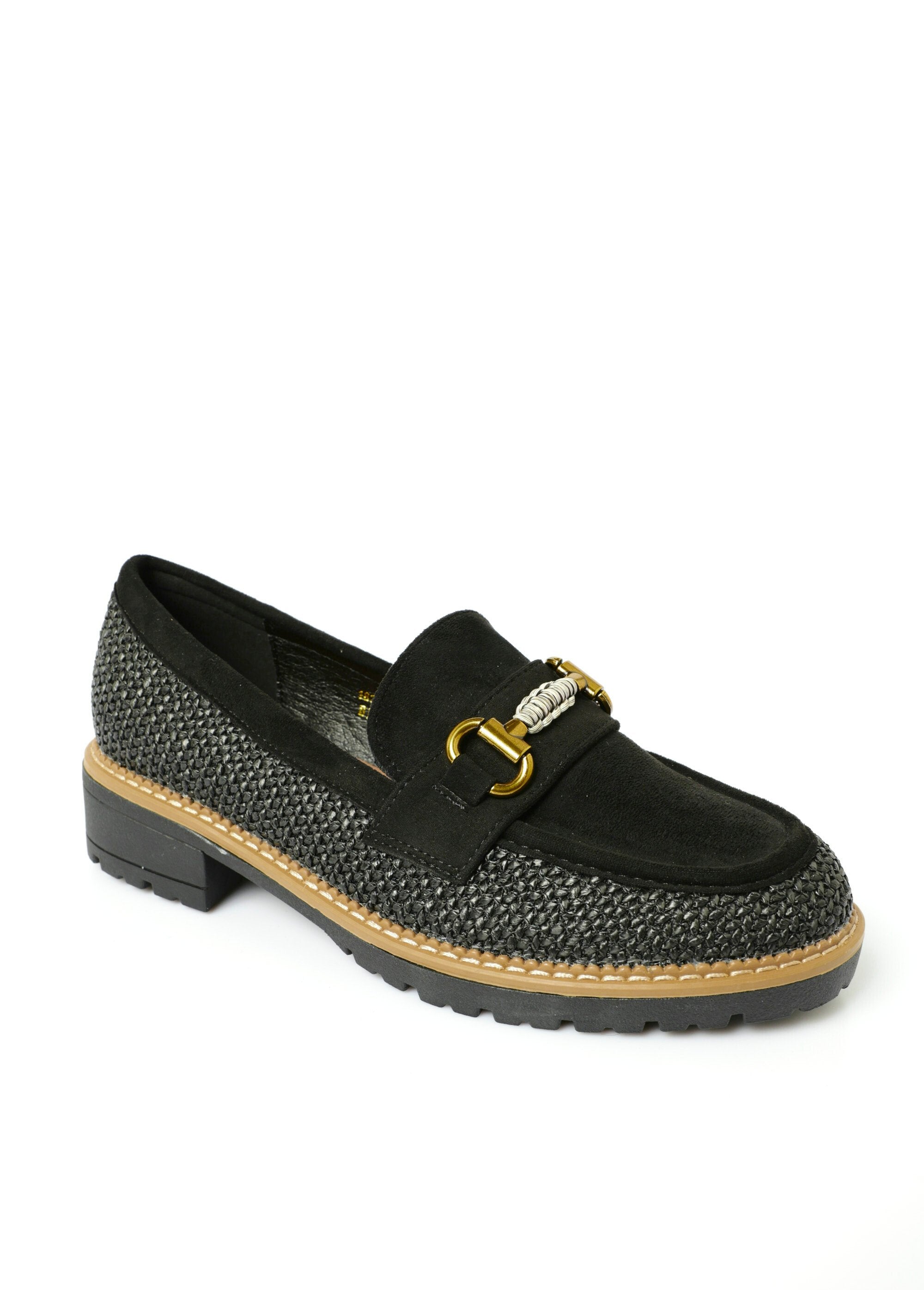 Mocassin_bimatière_effet_natté_et_daim_Noir_FA1_slim