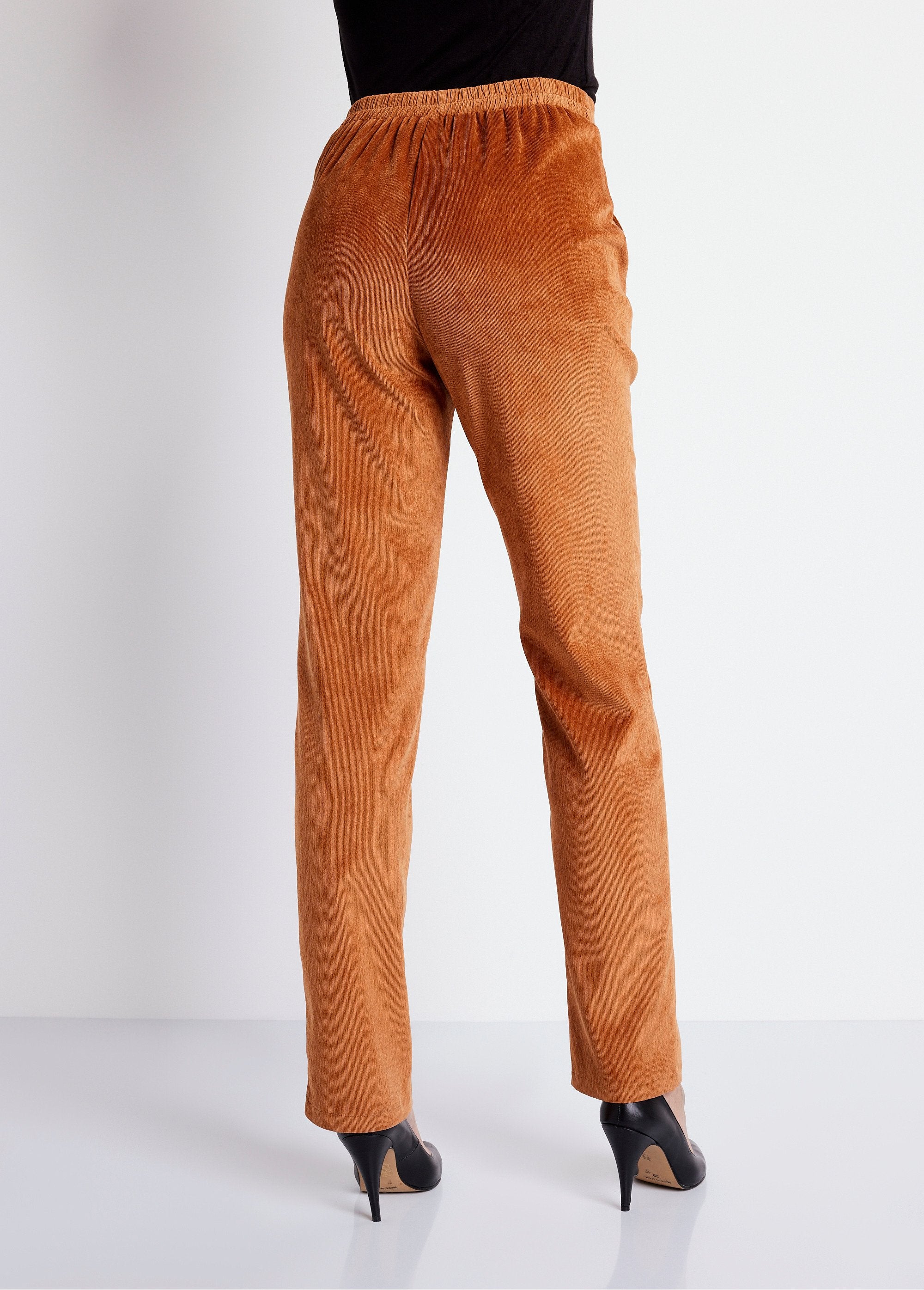 Straight_pants_with_elasticated_waist_and_milleraies_velvet_Caramel_DO1_slim