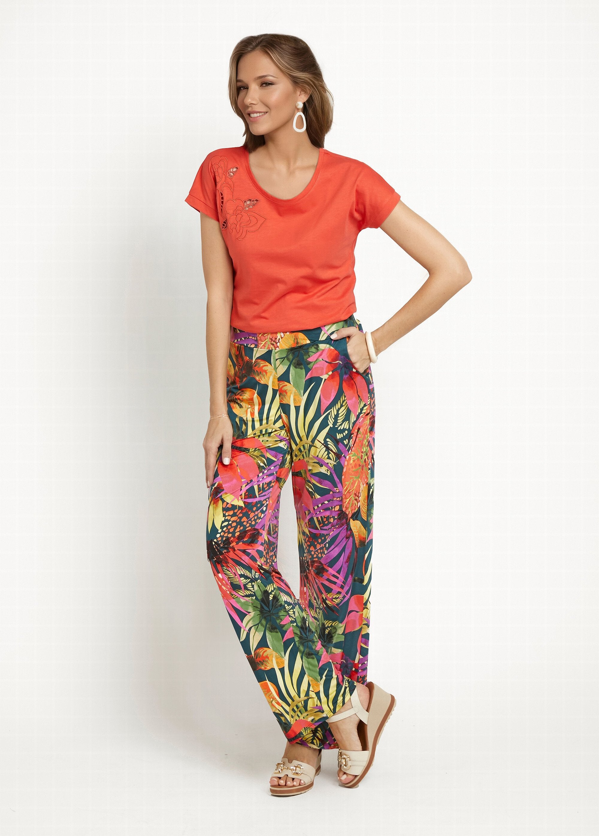 Stretch_flowing_pants,_tropical_floral_Multicolor_SF1_slim