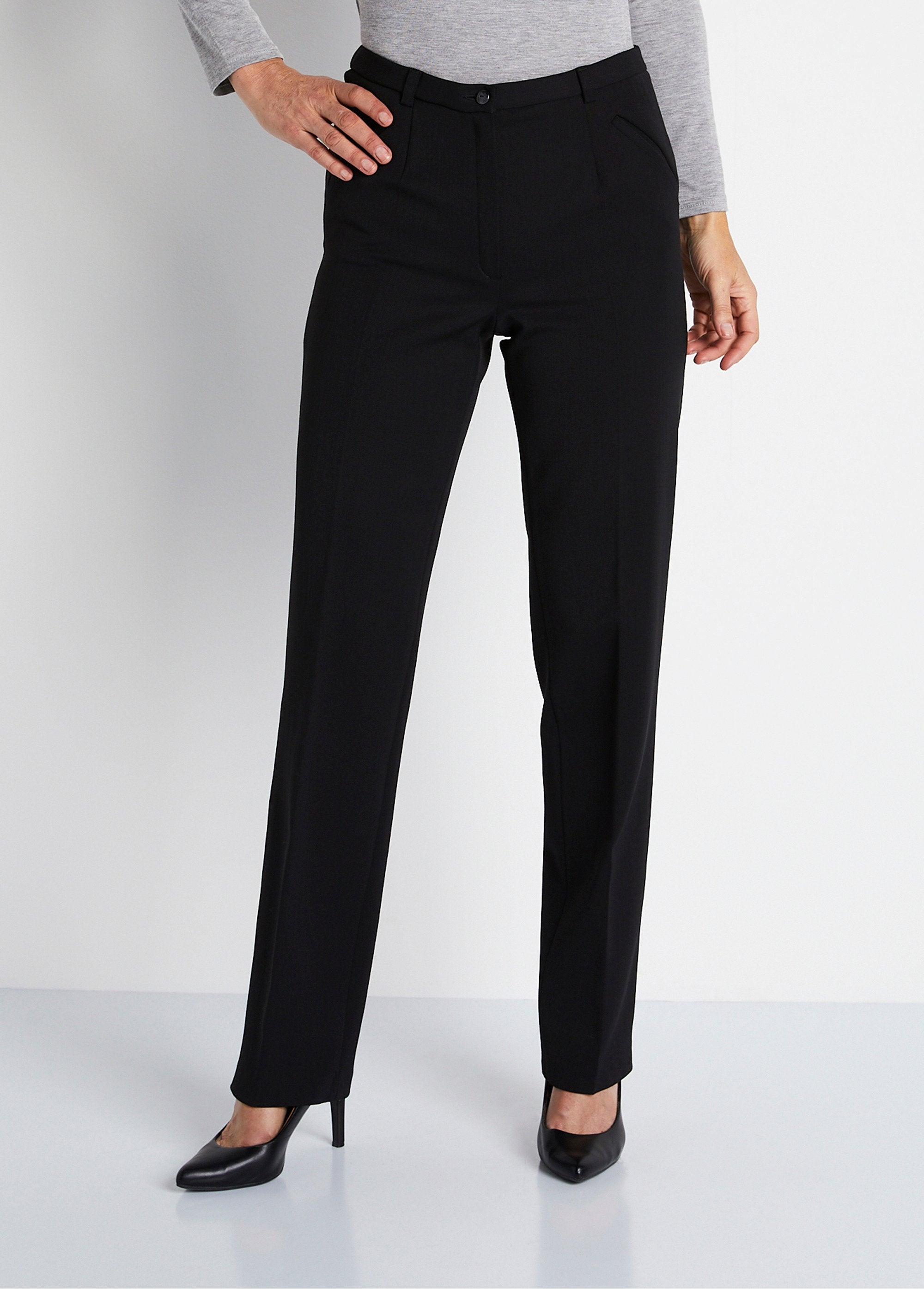 Straight_semi-elasticated_waist_pants_Black_FA1_slim