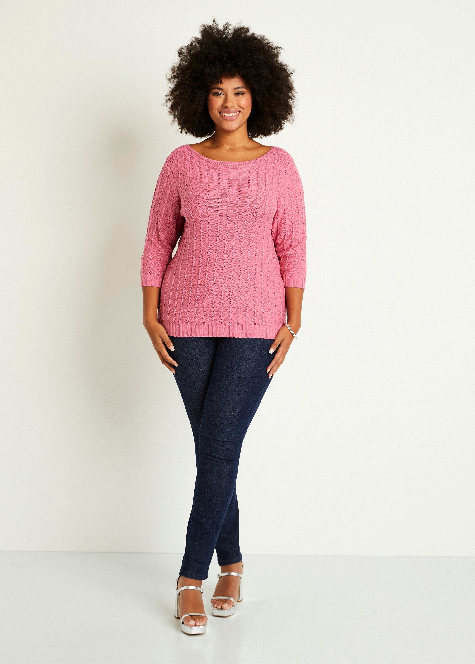 Boat_neck_sweater_with_3/4_sleeves_Pink_SF1_curvy