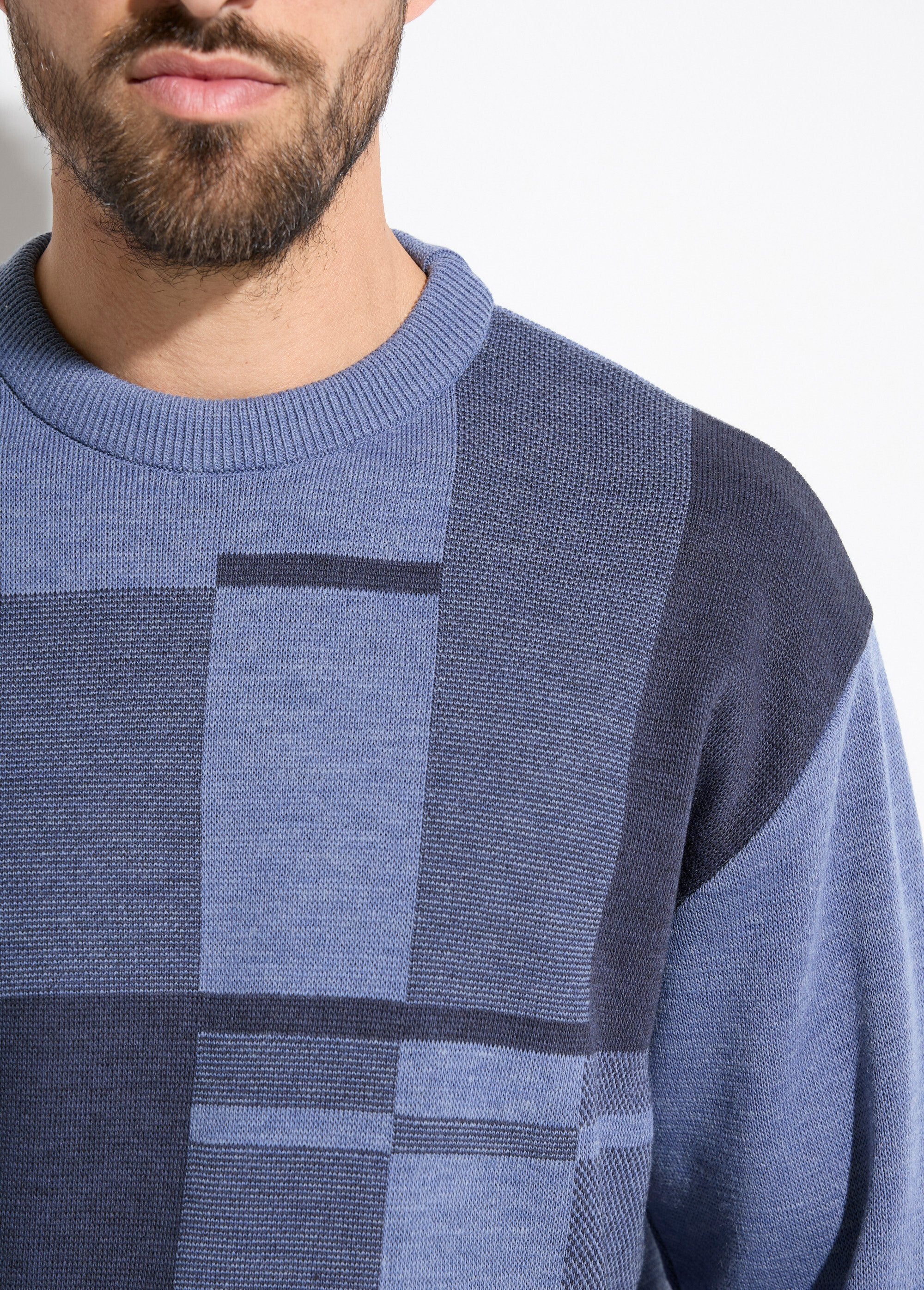 Pull_col_rond_jacquard_manches_longues_laine_Bleu_DE1_slim