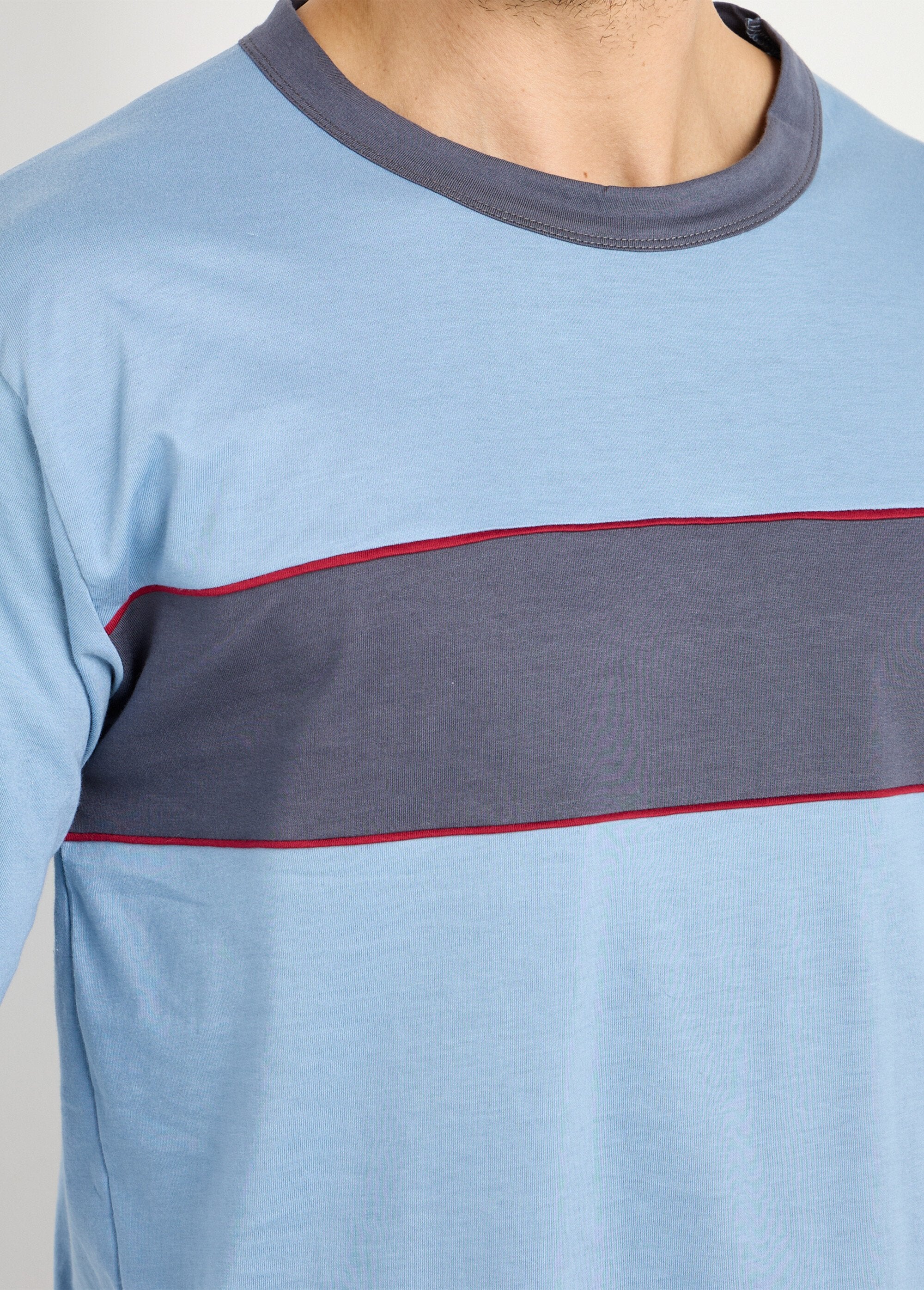 Two-tone_cotton_pajamas_Blue_DE1_slim