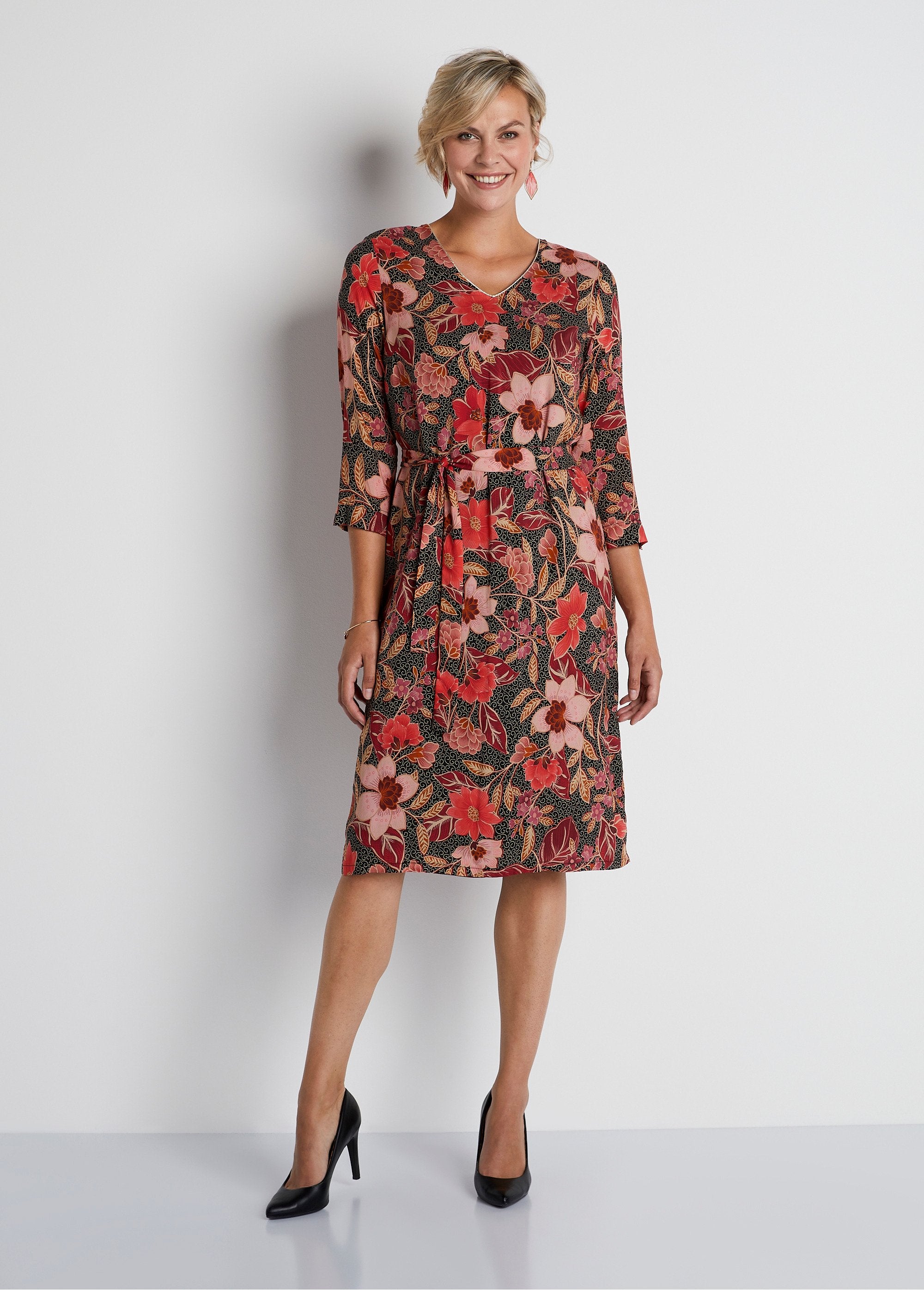 Floral_print_short_loose_dress_Coral_print_FA1_slim