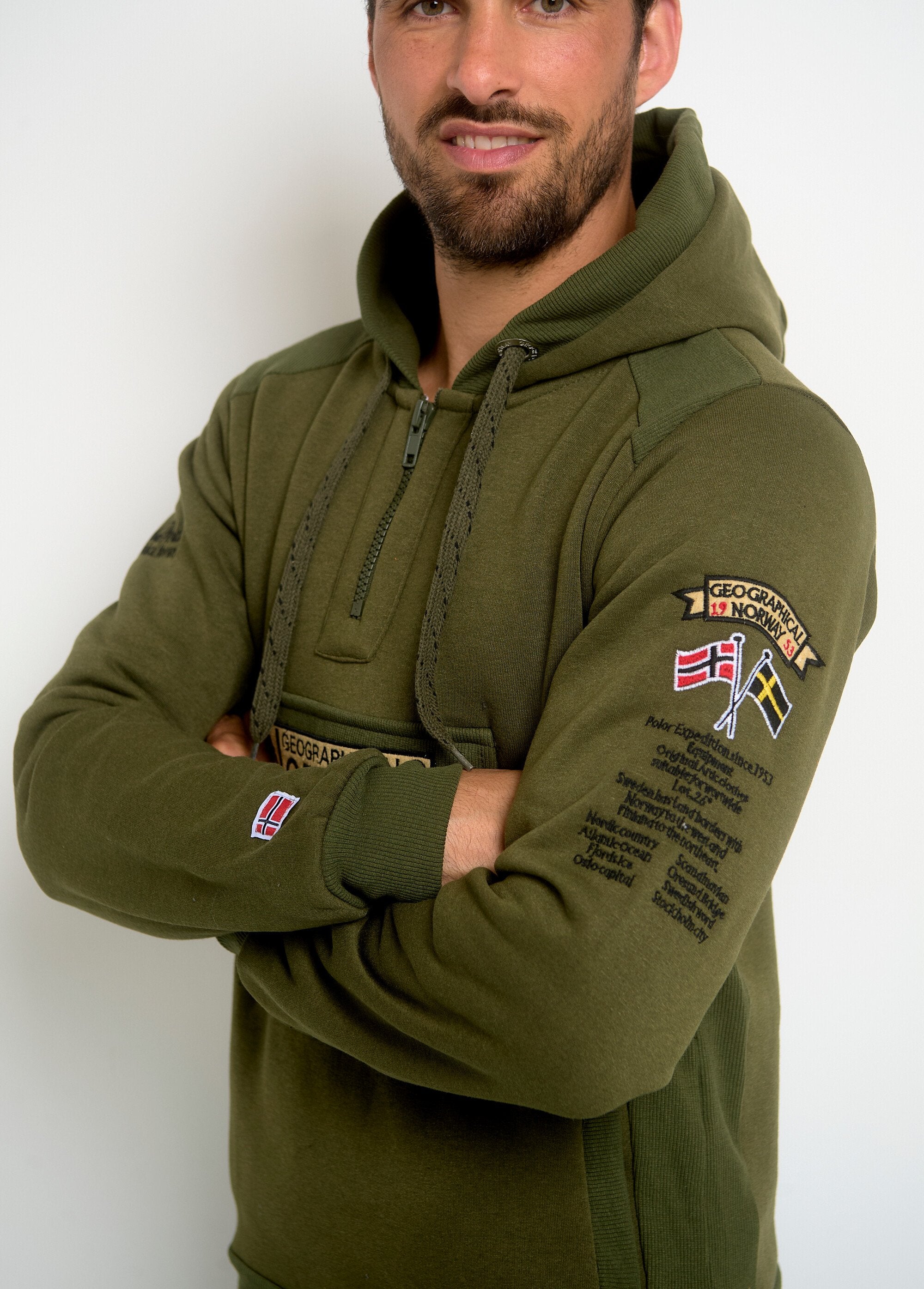 Long_sleeve_half_zip_hoodie_Khaki_GA1_slim