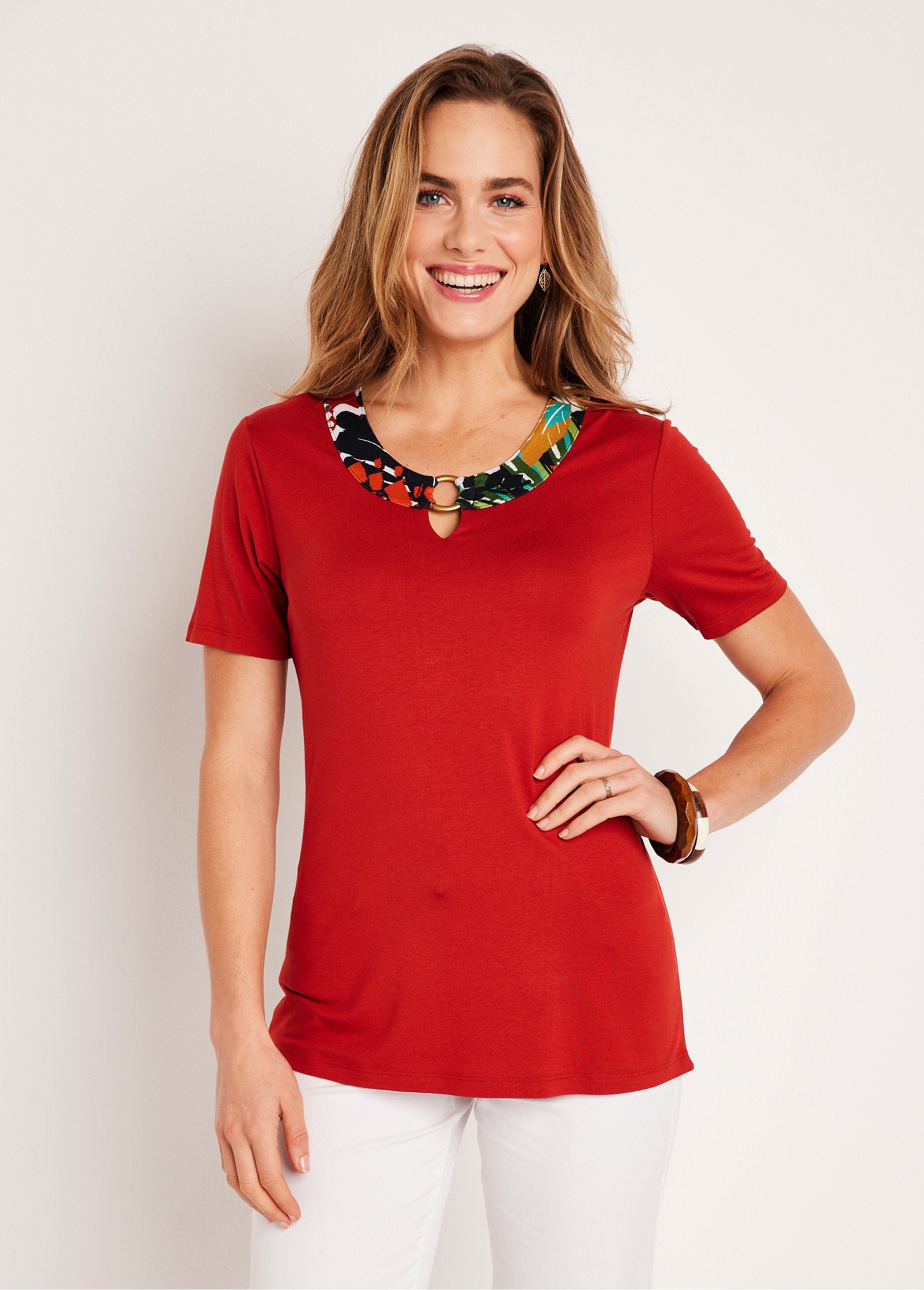 Plain_or_printed_short-sleeved_T-shirt_Plain_paprika_FA1_slim