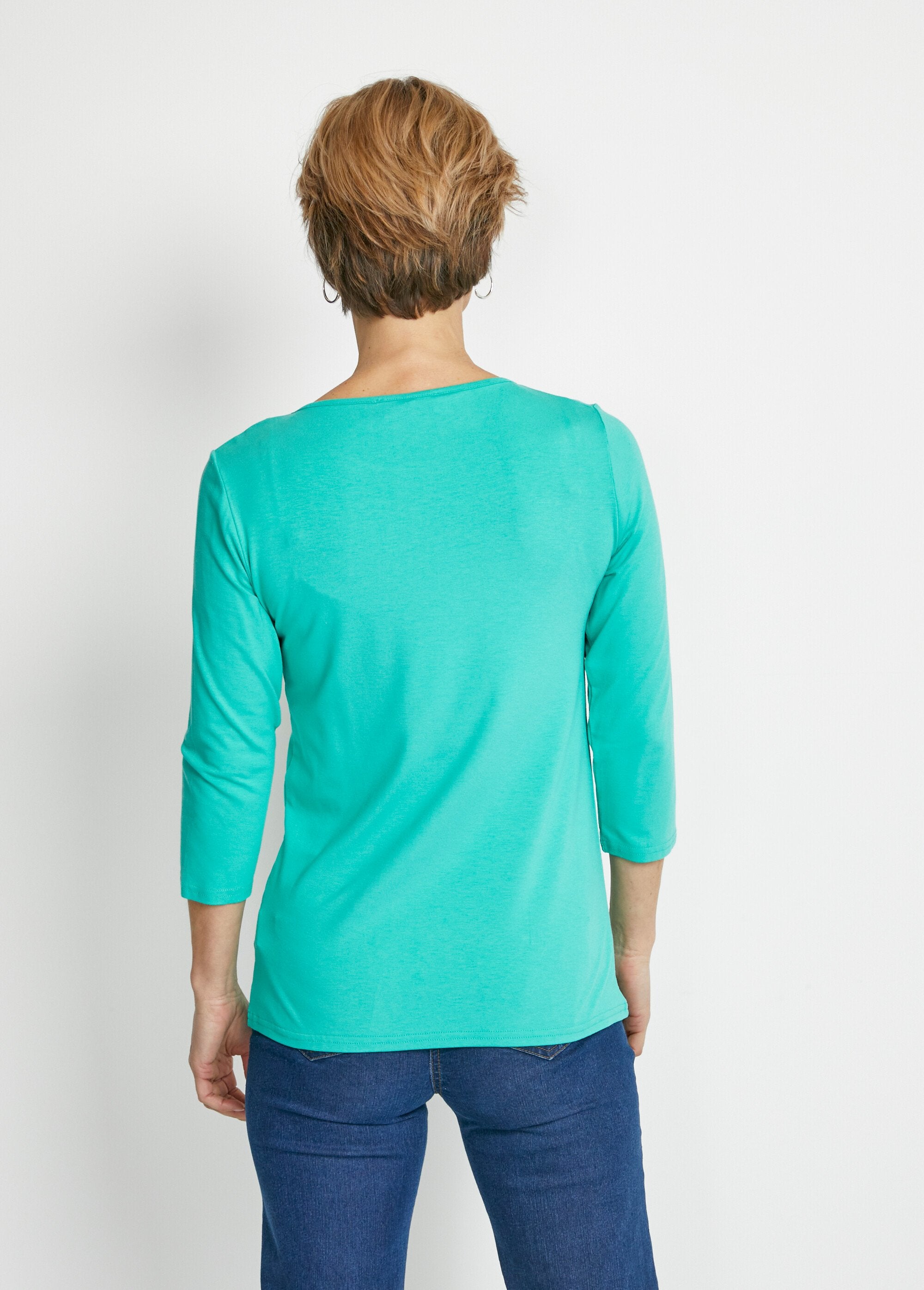 Fancy_studded_3/4_sleeve_t-shirt_Green_DO1_slim