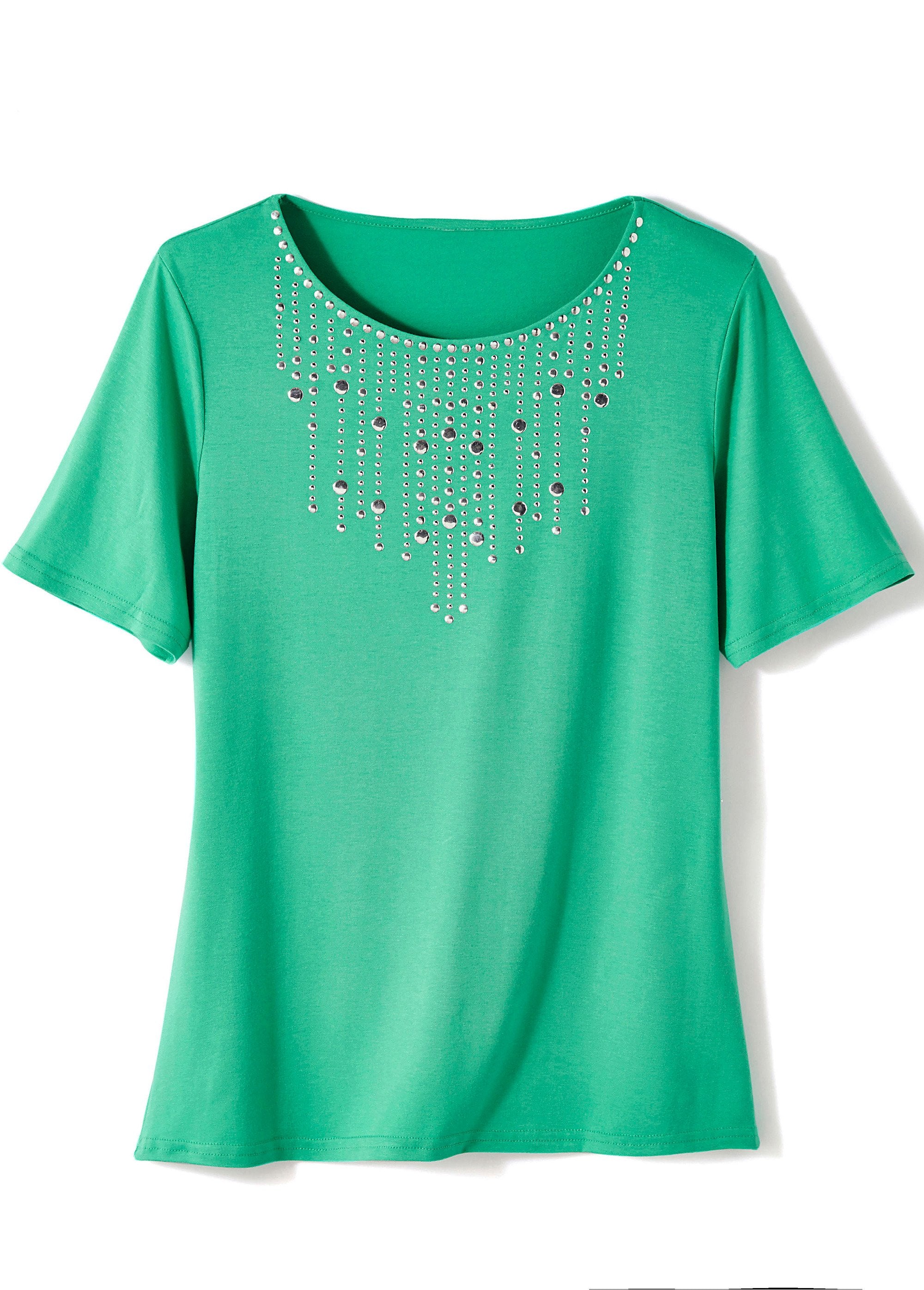 Short-sleeved_fancy_studded_t-shirt_Green_FA1_slim