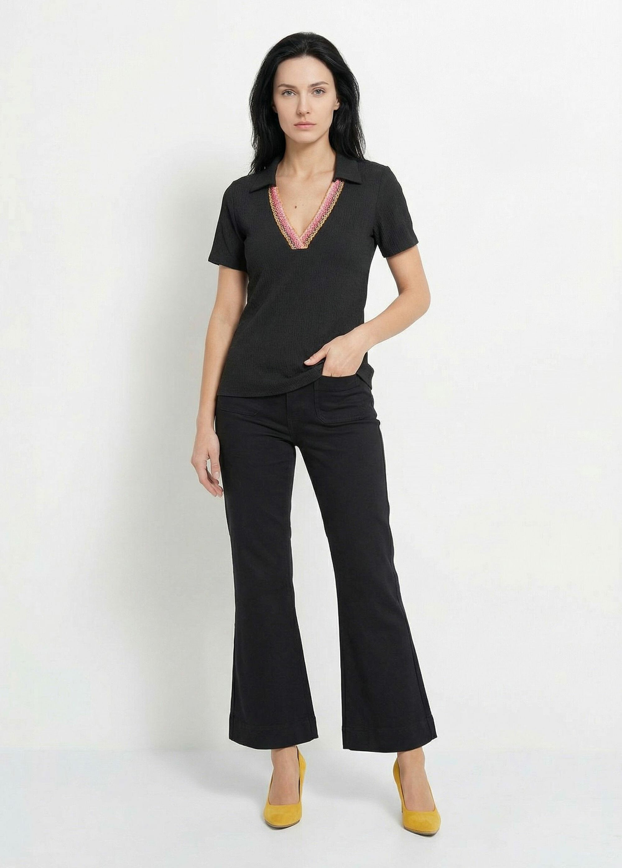 fancy_V-neck_waffle_tunic_Black_SF1_slim