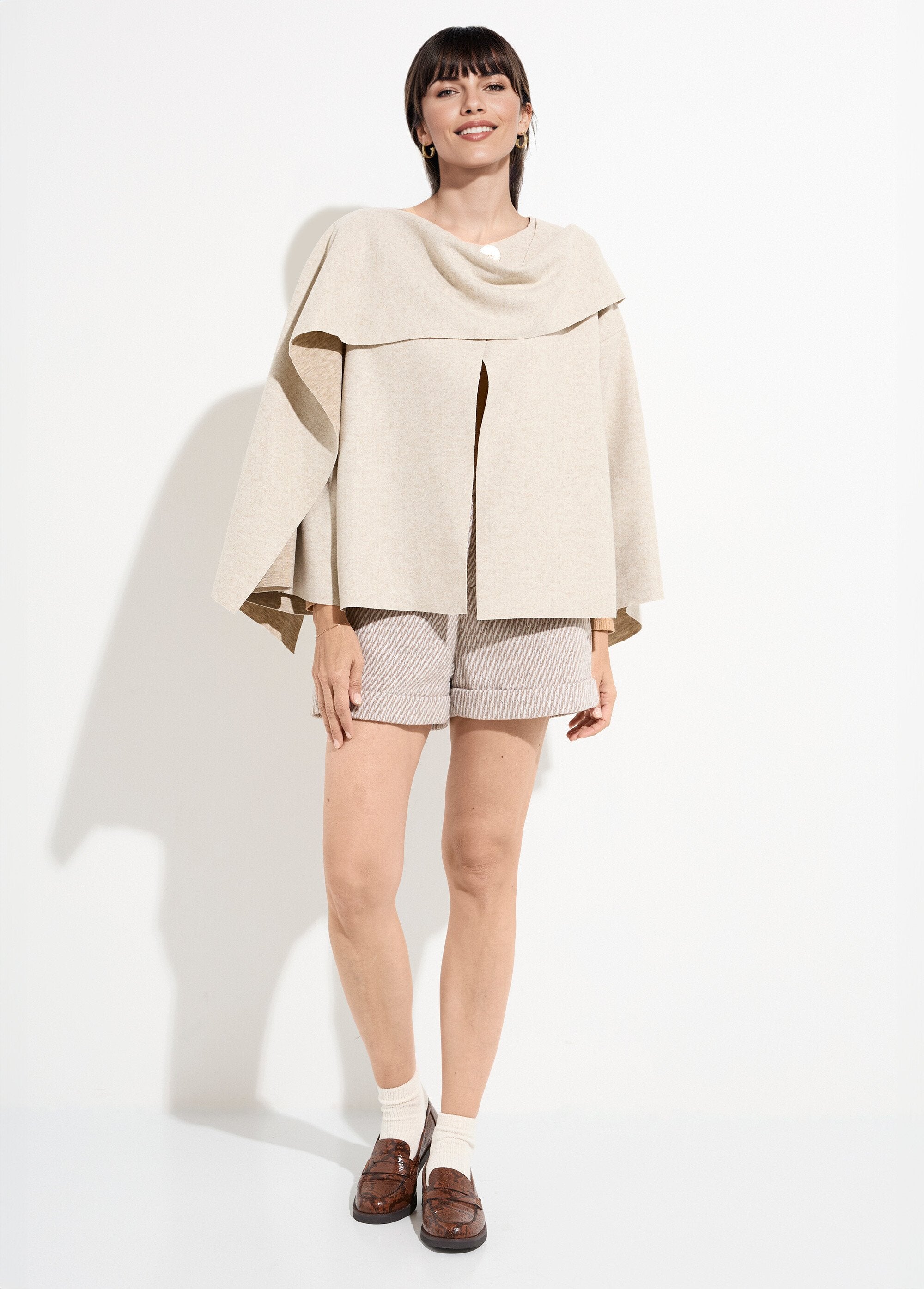 Veste_bouton_bijou_métal_et_écharpe_Beige_SF1_slim