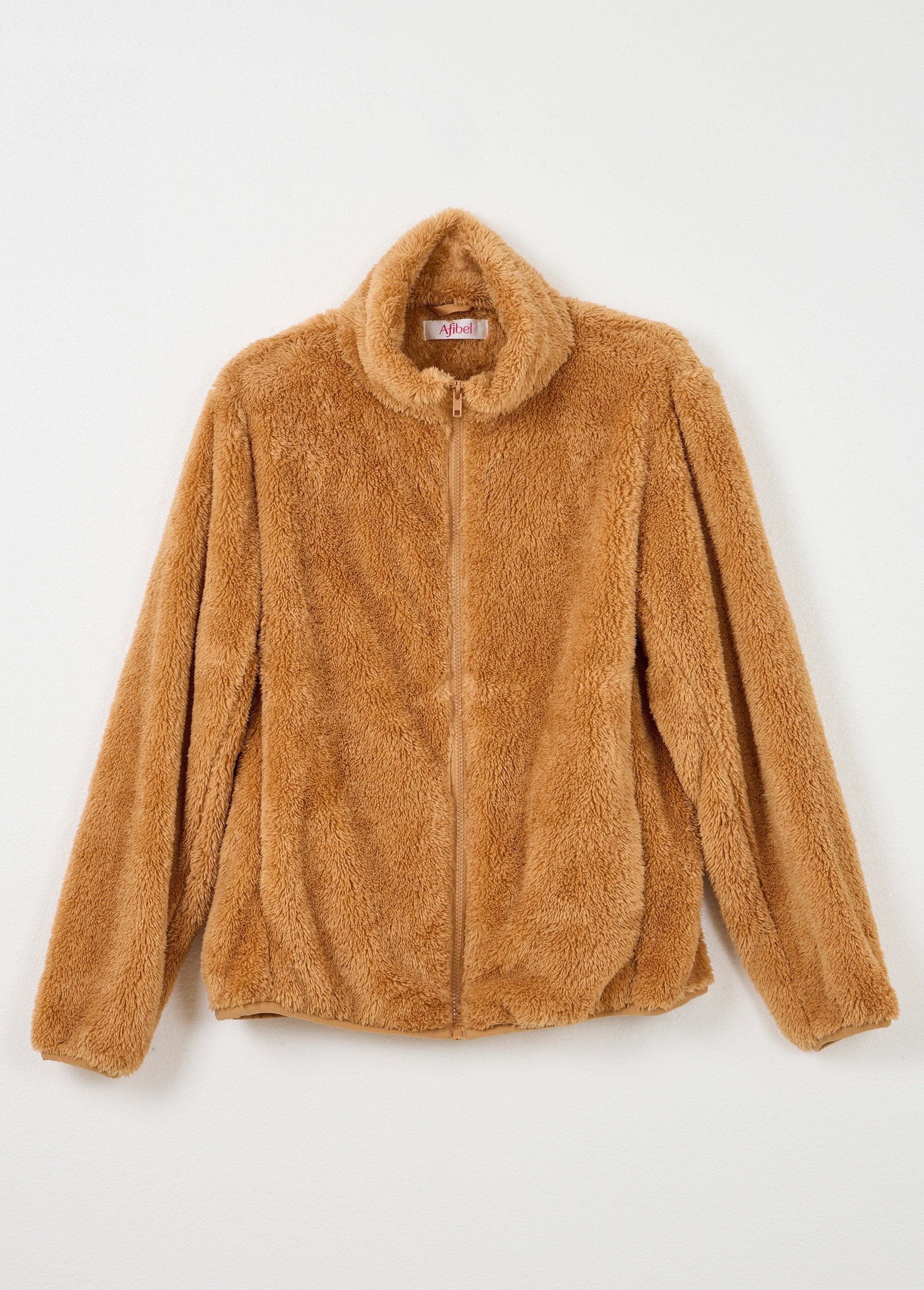 Veste_fausse_fourrure_col_montant_manches_longues_Chamois_AP1_slim