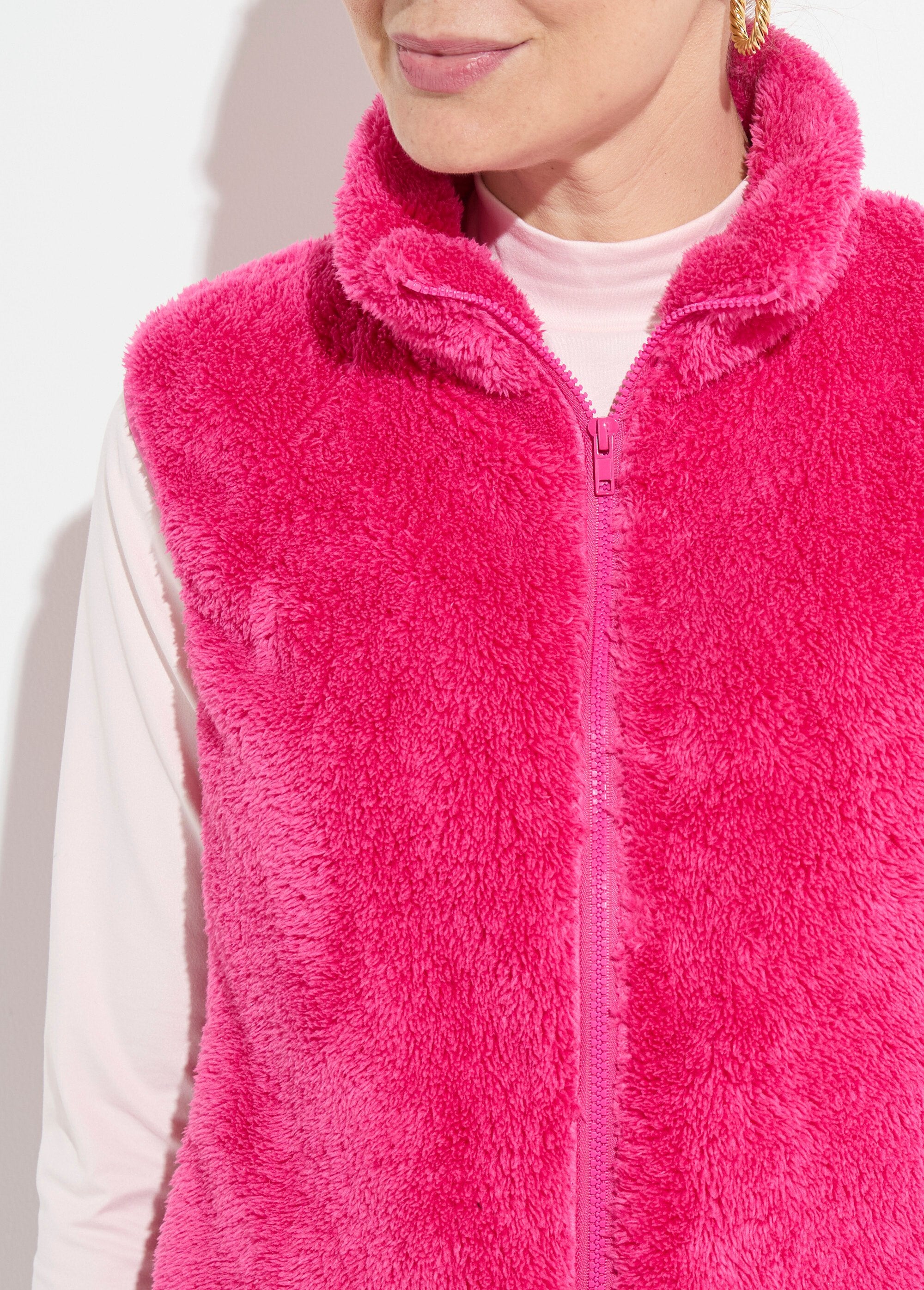 Veste_fausse_fourrure_sans_manches_col_montant_Fuchsia_DE1_slim