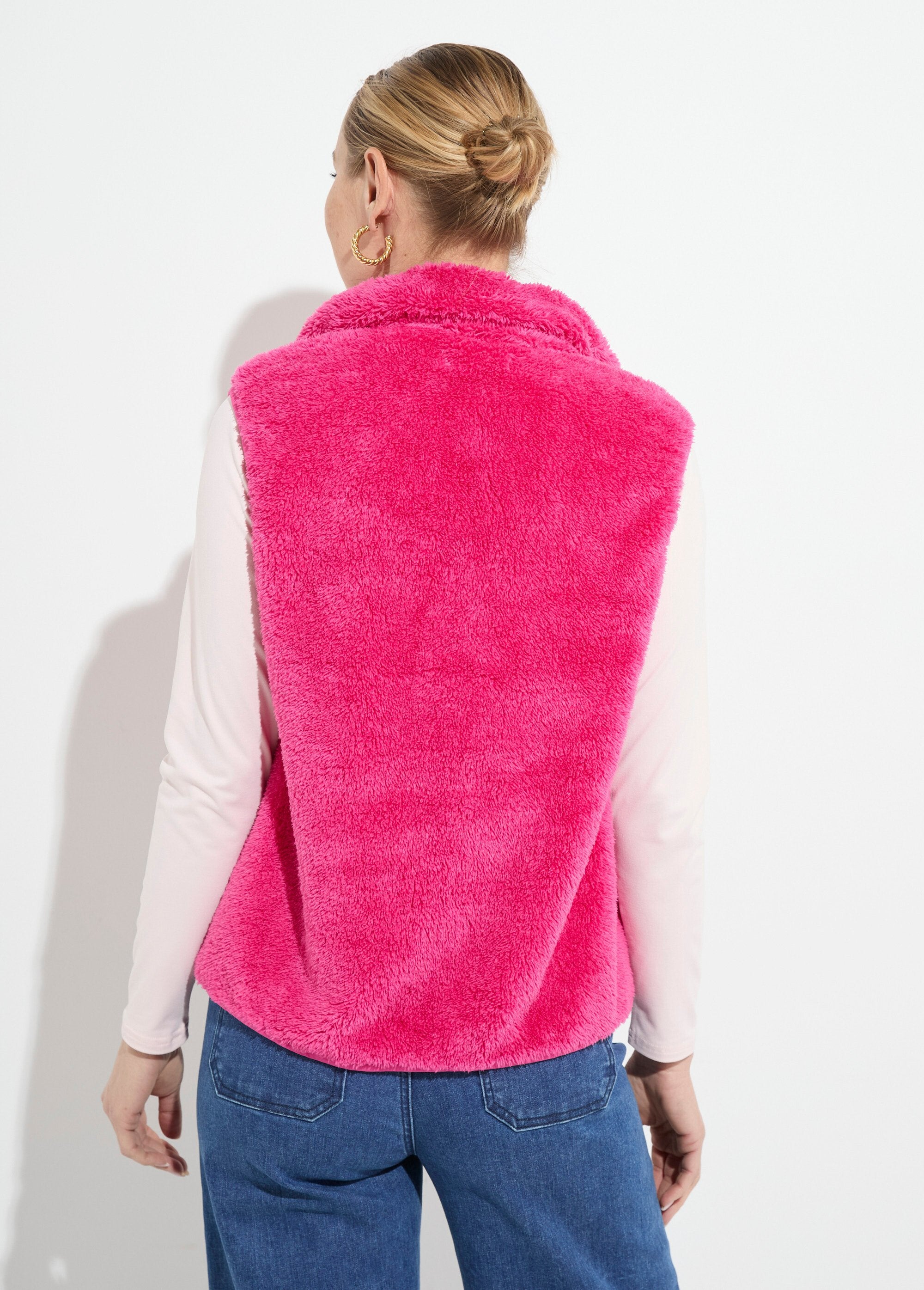 Veste_fausse_fourrure_sans_manches_col_montant_Fuchsia_DO1_slim