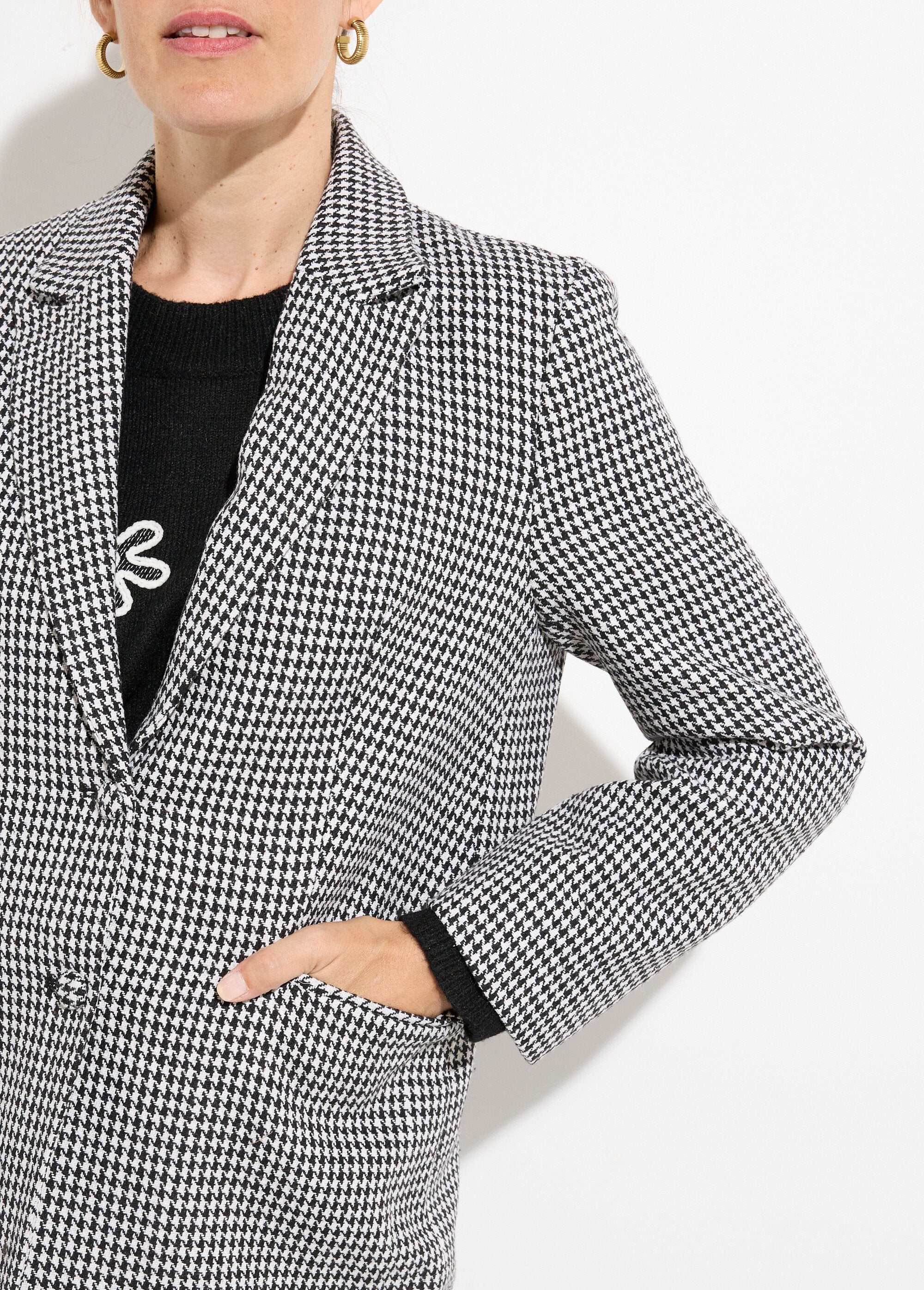 Veste_jacquard_pied_de_coq_col_tailleur_Noir_et_blanc_DE1_slim