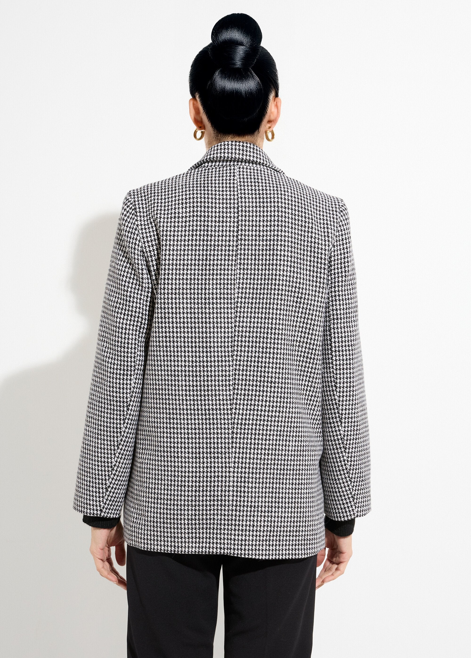 Veste_jacquard_pied_de_coq_col_tailleur_Noir_et_blanc_DO1_slim
