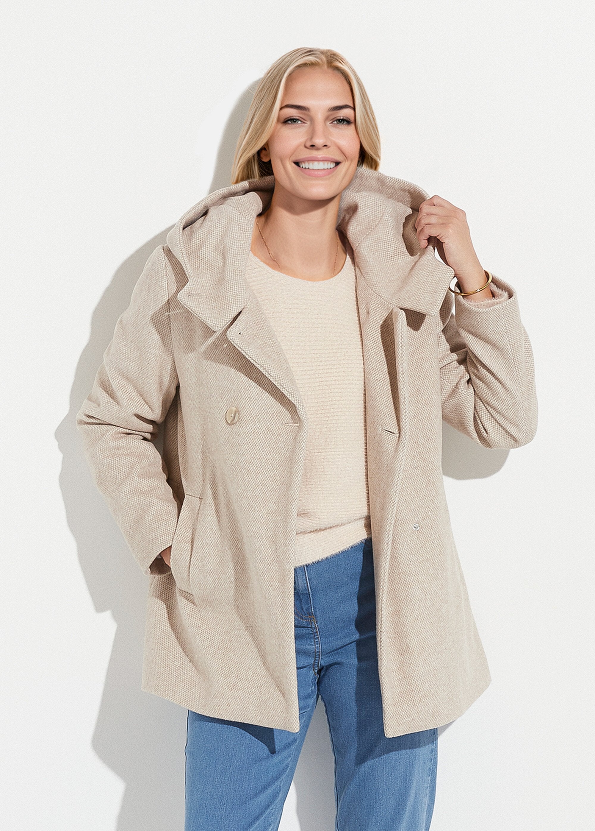 Veste_manteau_lainage_tweed_double_boutonnage_capuche_Beige_FA1_slim